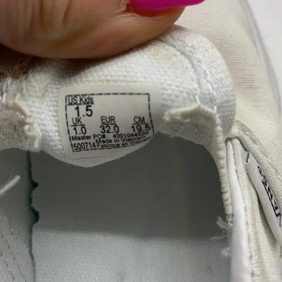 Vans off The Wall White slip on loafer Sz 1.5 - Picture 9 of 9